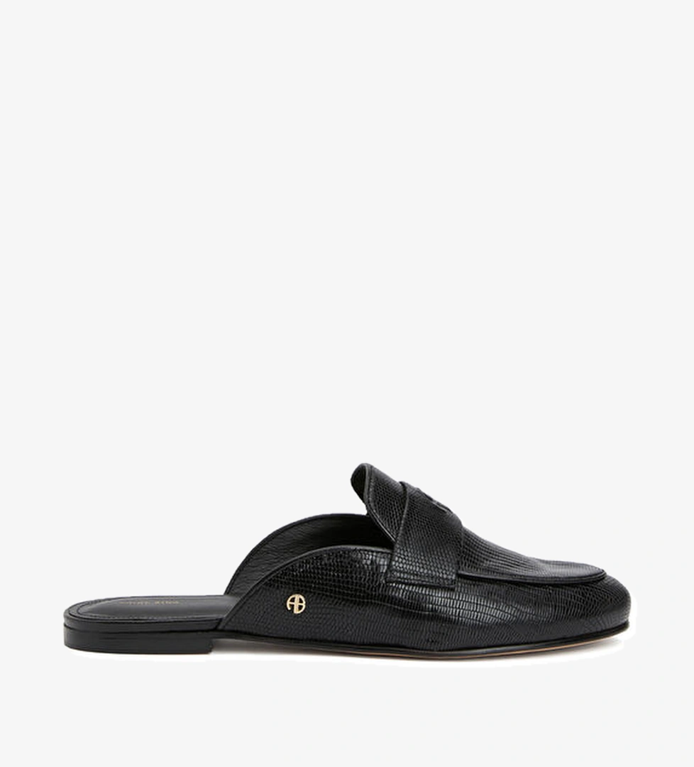 Anine Bing Corrine Siyah Kadın Deri Terlik model görseli