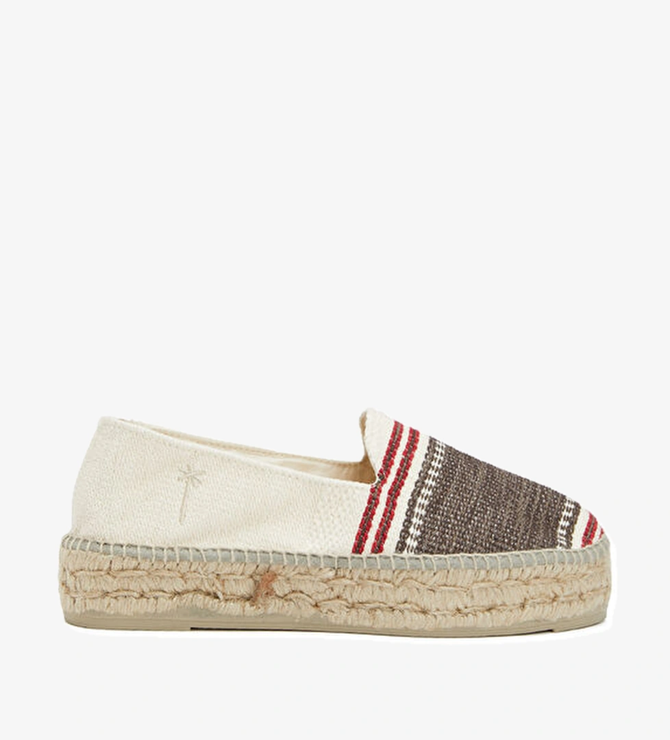 Manebi Kahverengi Beyaz Kadın Espadril model görseli