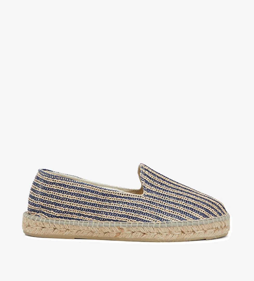 Yucatan Lacivert Bej Çizgili Erkek Espadril - Görsel 1