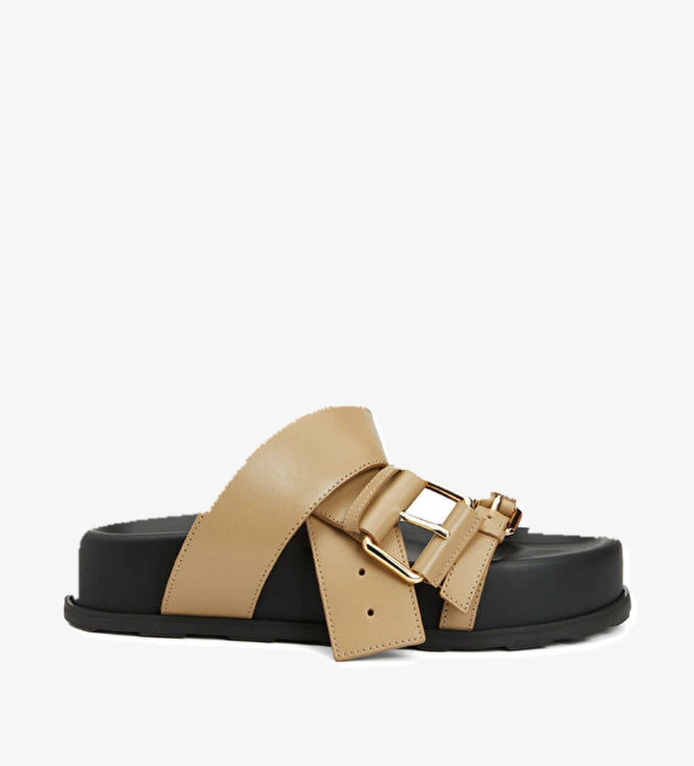 Moschino Bej Kadın Deri Terlik model görseli