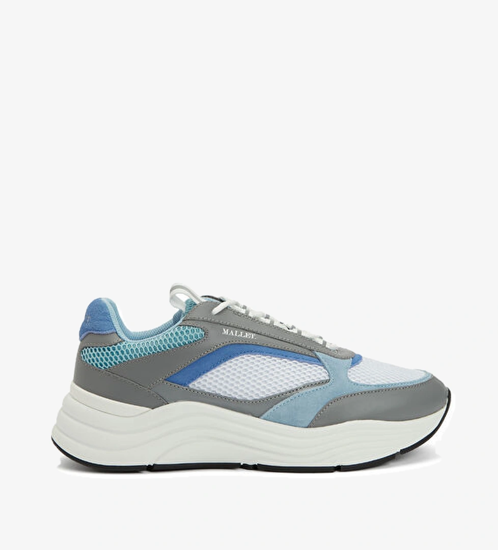 Mallet Gri Mavi Erkek Deri Sneaker model görseli