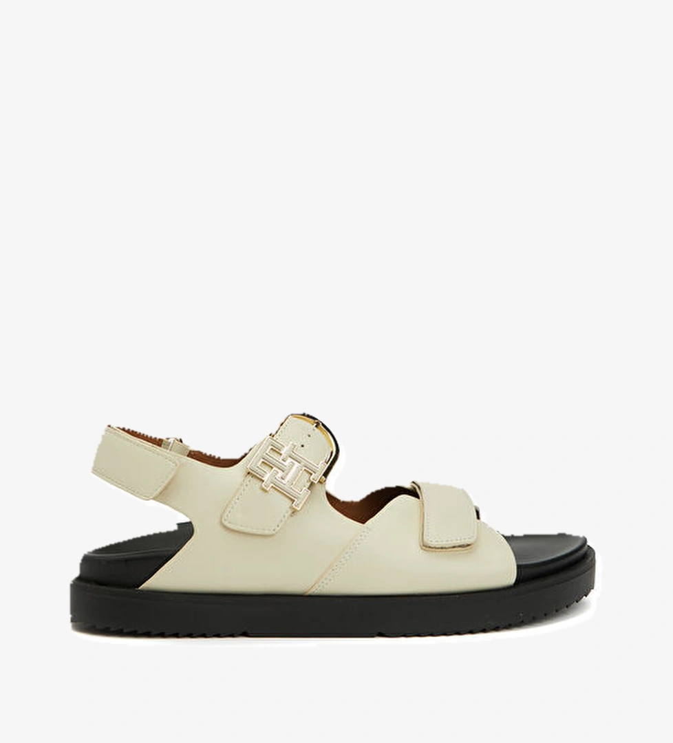 Bej Kadın Deri Sandalet - Görsel 1