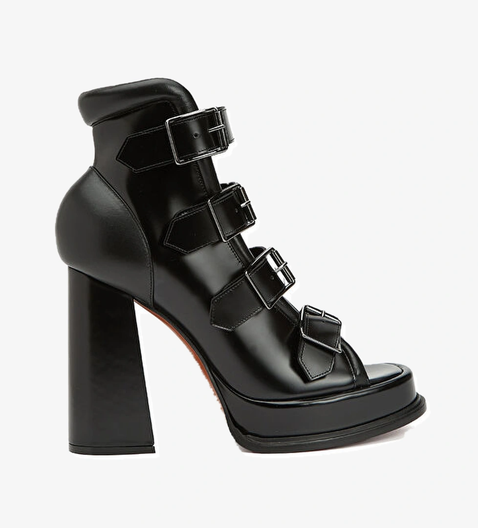 Siyah Kadın Deri Sandalet - Görsel 1