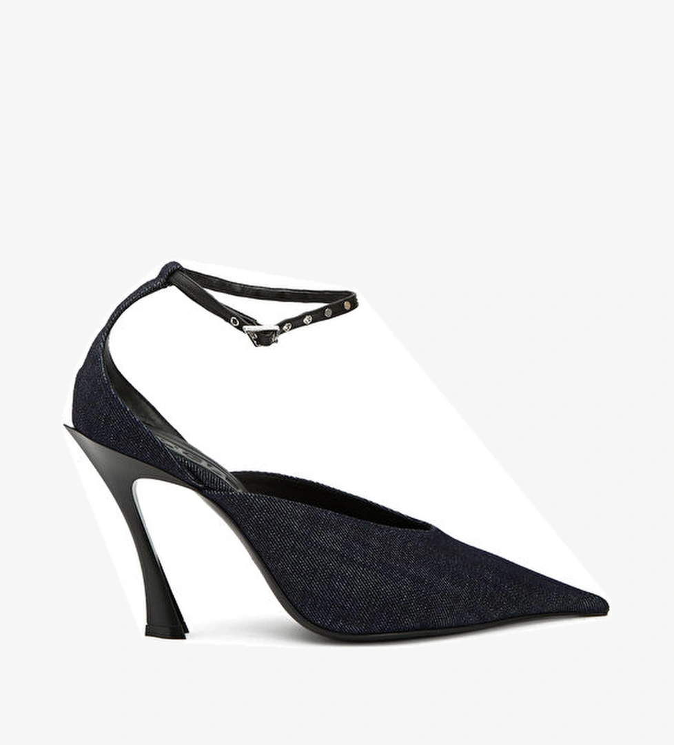 Mugler Lacivert Denim Topuklu Ayakkabı model görseli