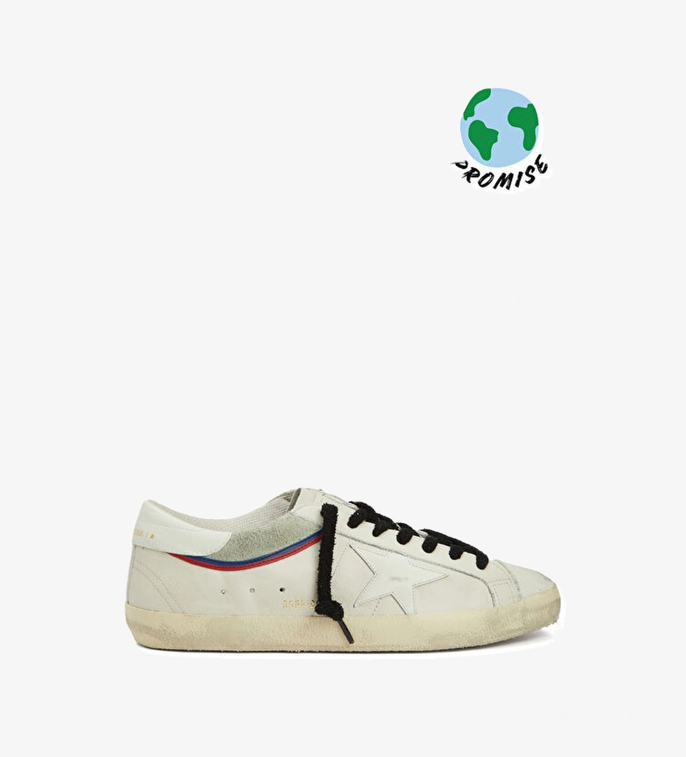 Golden Goose Super-Star Beyaz Gri Erkek Deri Sneaker model görseli