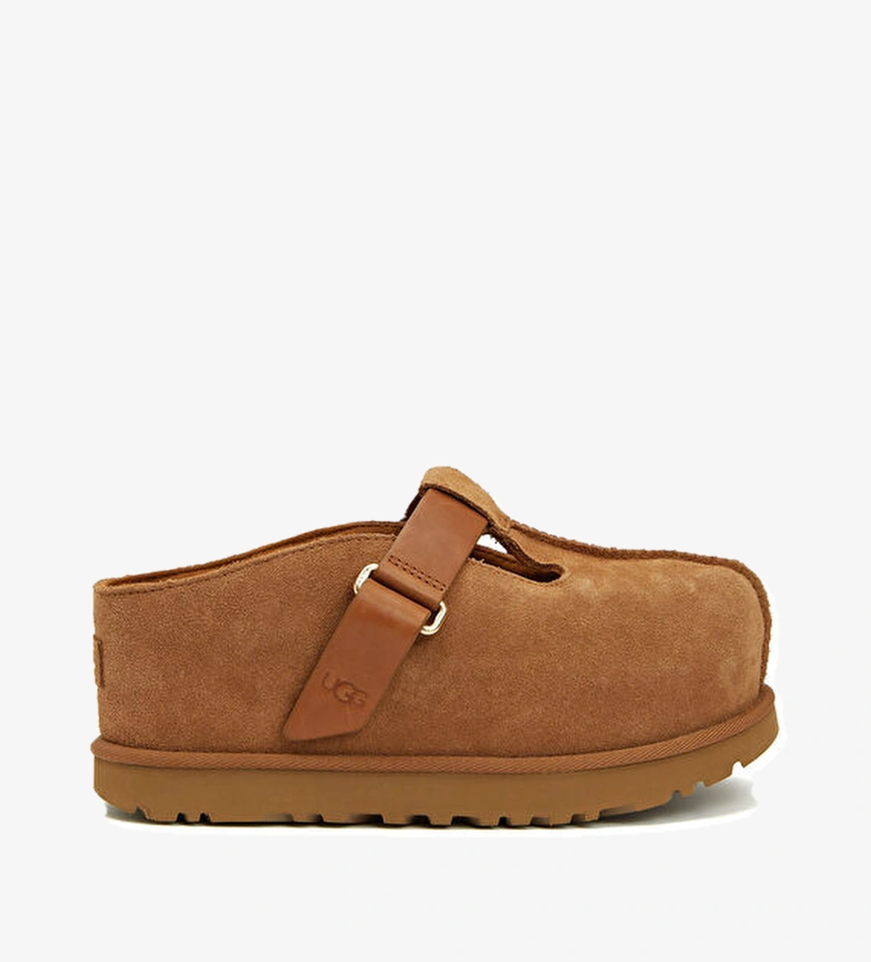 Goldenstar Kahverengi Kadın Deri Terlik - Görsel 1