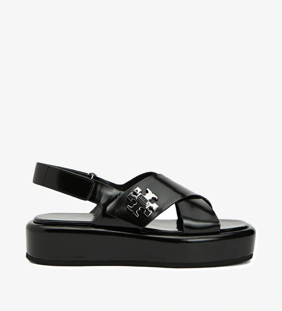 Tory Burch Turnlock Siyah Kadın Deri Sandalet model görseli