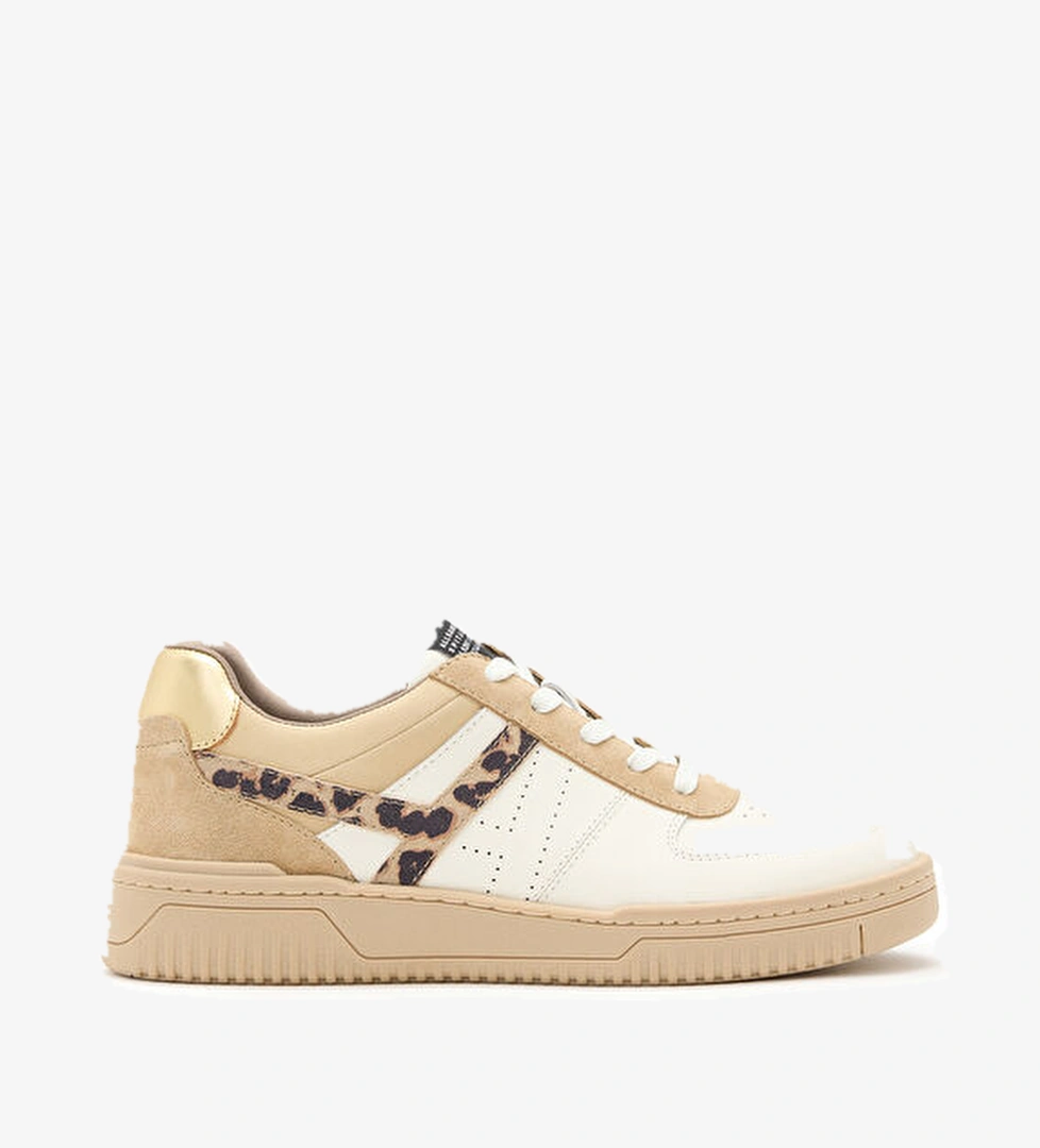 Allsaints Vix Beyaz Leopar Desenli Kadın Süet Sneaker model görseli