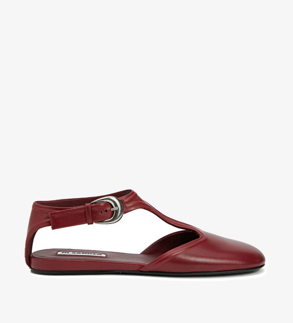 Jil Sander Bordo Deri Babet model görseli