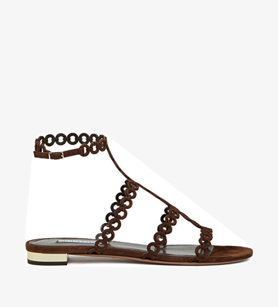 Aquazzura Infinity Chain Kahverengi Kadın Deri Sandalet model görseli