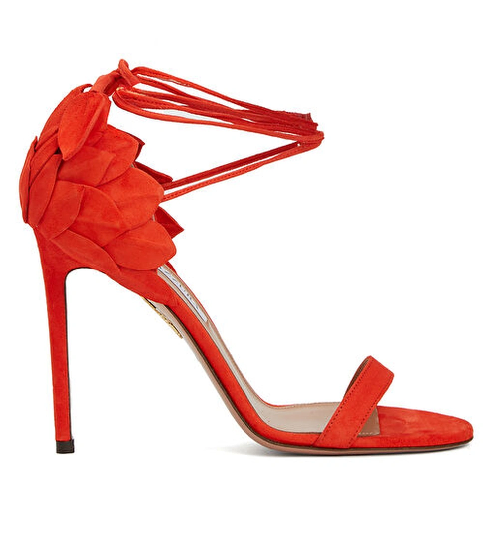 Hibiscus Kırmızı Kadın Deri Sandalet - Görsel 1