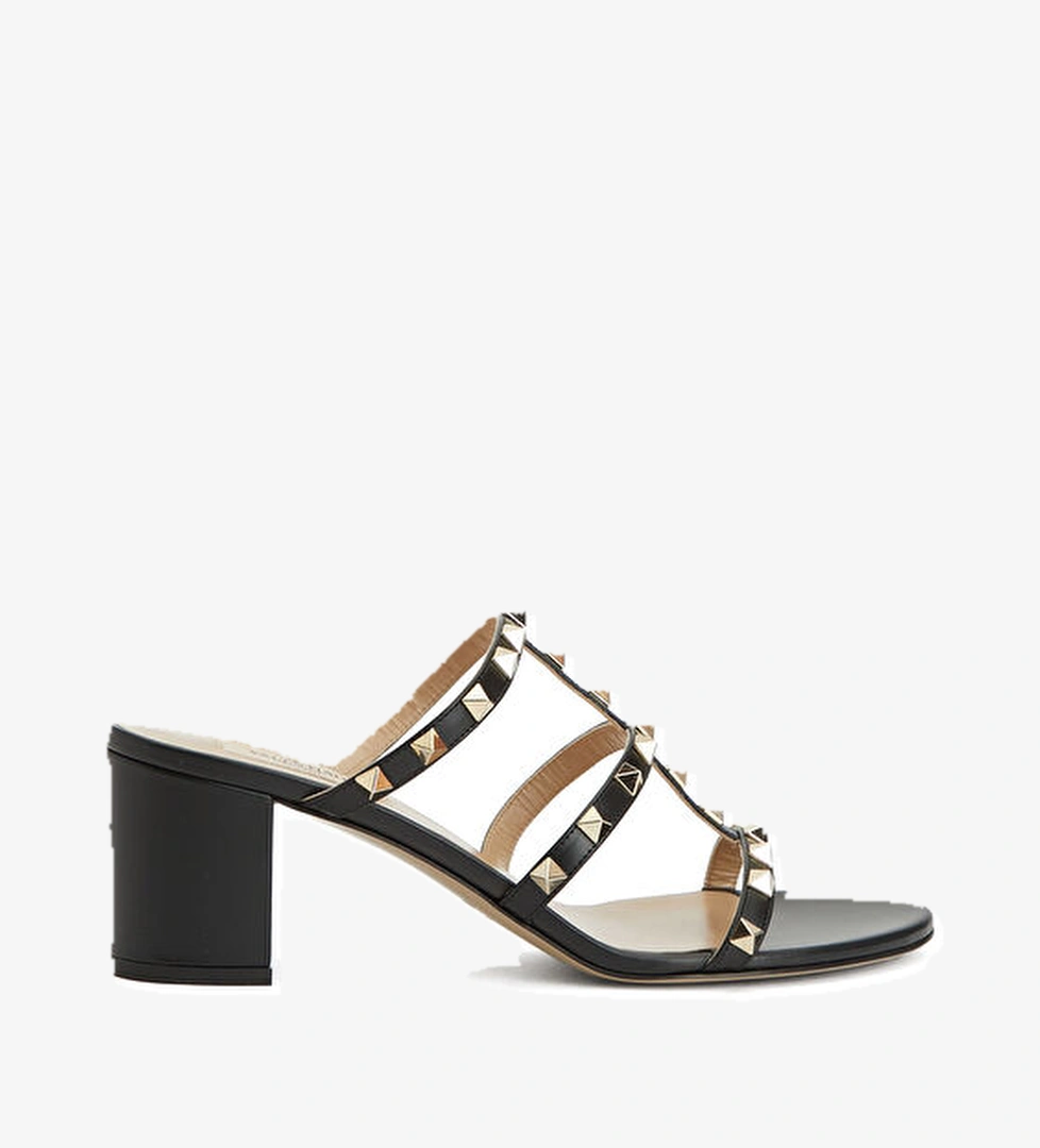 Valentino Garavani Rockstud Siyah Kadın Deri Terlik model görseli