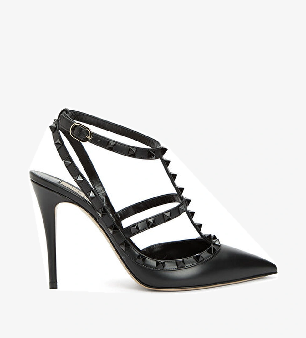 Valentino Garavani Siyah Deri Topuklu Ayakkabı model görseli