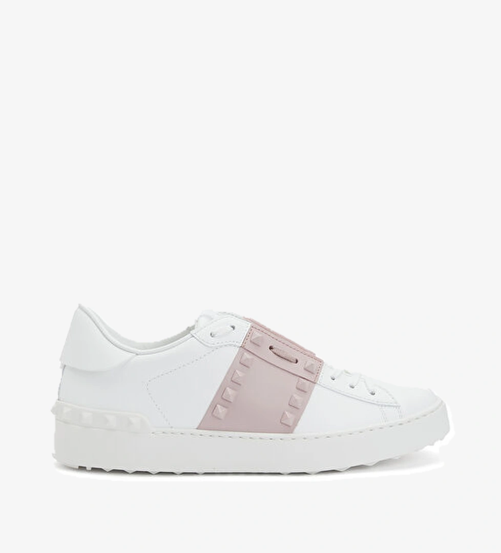 Valentino Garavani Rockstud Beyaz Pembe Kadın Deri Sneaker model görseli