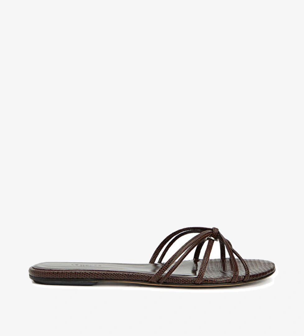 Le Monde Beryl Koyu Kahverengi Kadın Deri Terlik model görseli