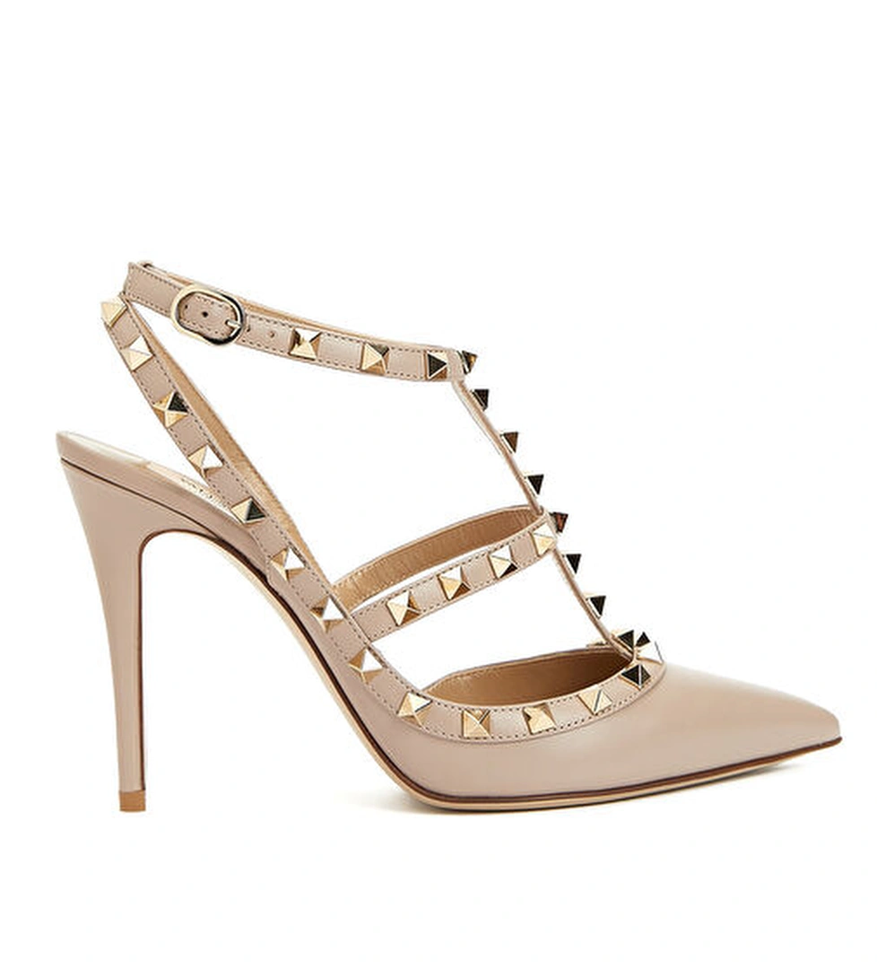 Valentino Garavani Rockstud Pudra Deri Topuklu Ayakkabı model görseli