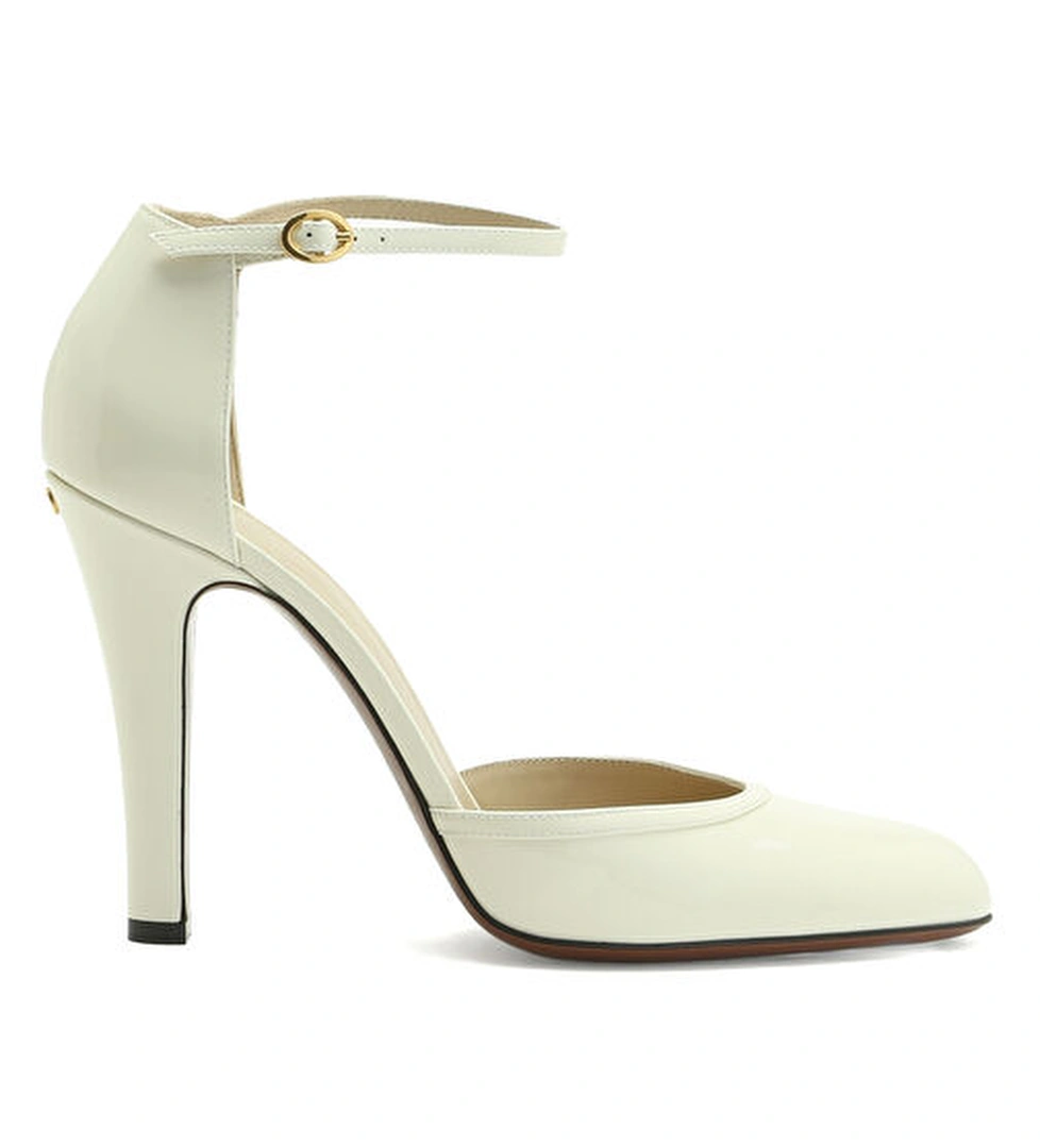Valentino Garavani Ekru Deri Topuklu Ayakkabı model görseli