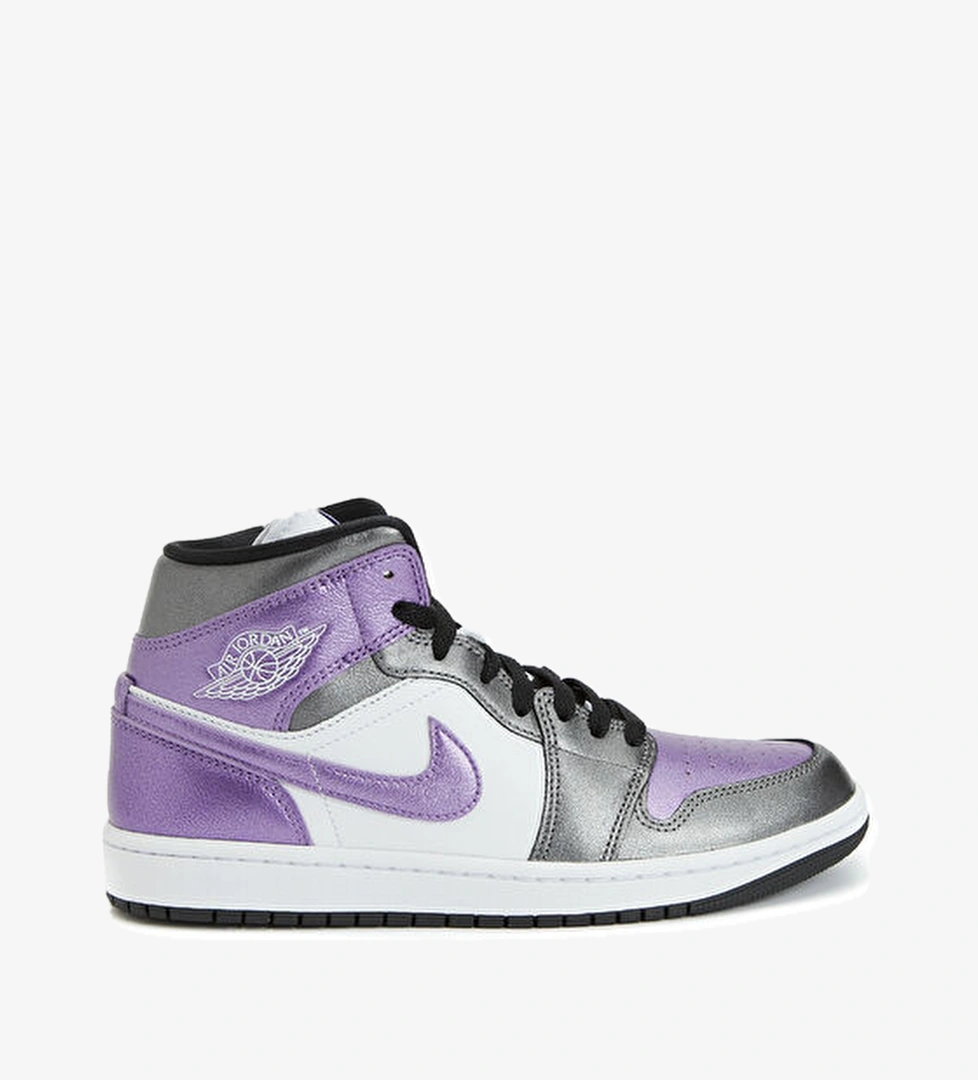 WMNS Air Jordan 1 Beyaz Mor Kadın Deri Sneaker - Görsel 1