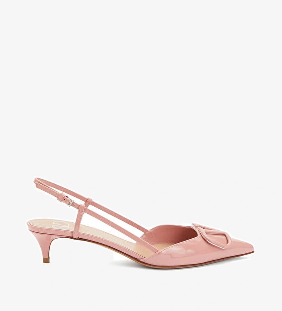 Valentino Garavani VLogo Pembe Deri Topuklu Ayakkabı model görseli