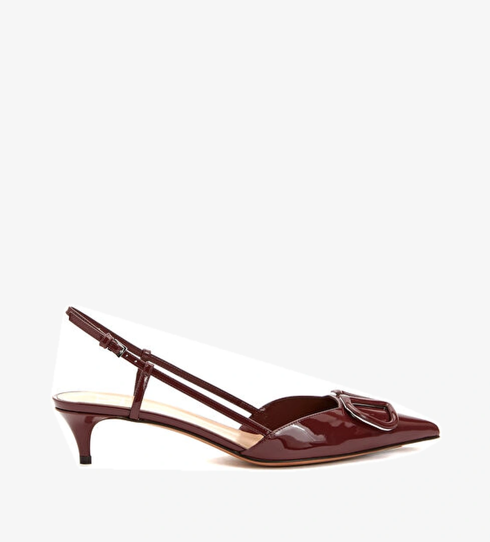 Valentino Garavani Bordo Deri Topuklu Ayakkabı model görseli