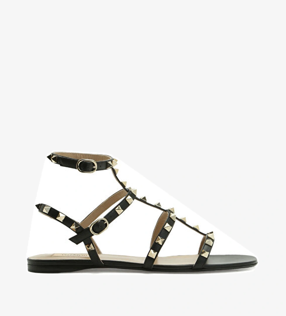 Valentino Garavani Rockstud Siyah Kadın Deri Sandalet model görseli