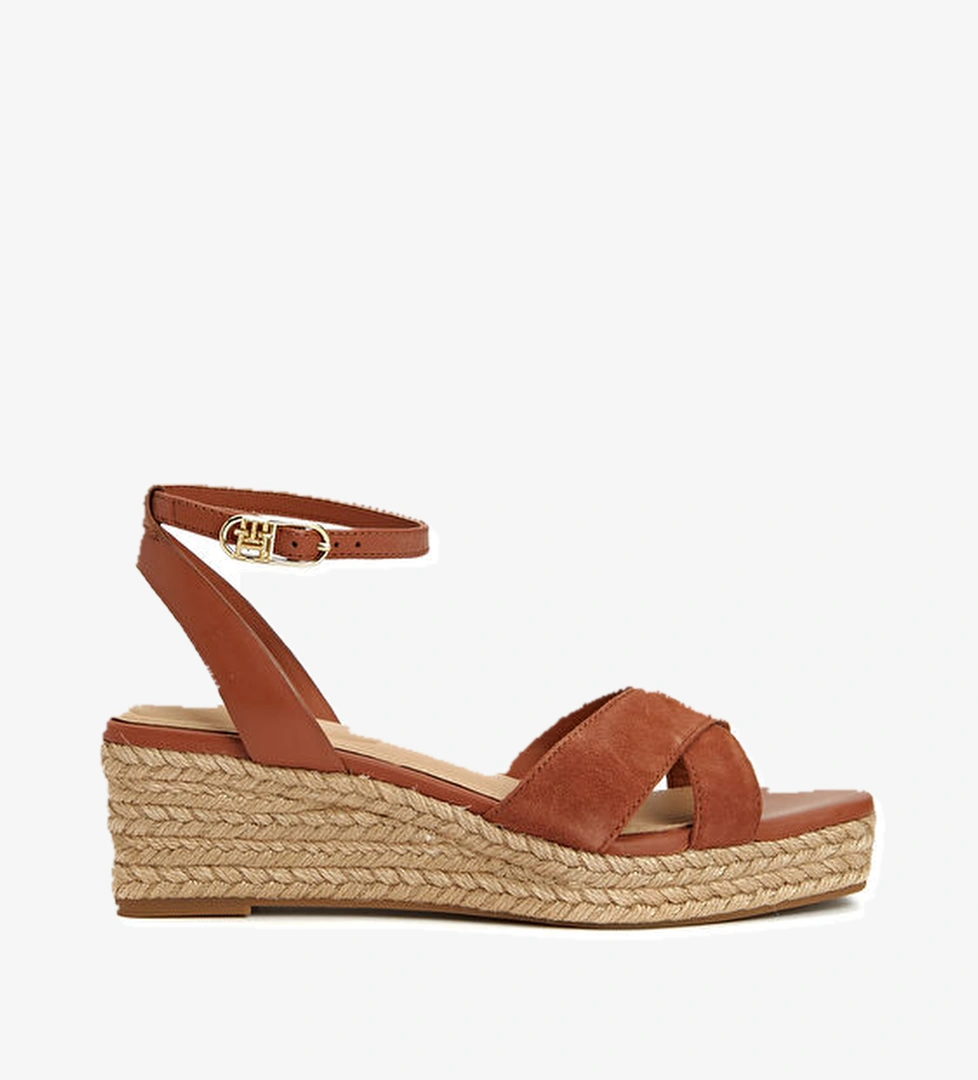 Kahverengi Kadın Deri Espadril - Görsel 1