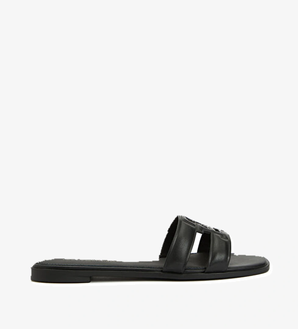 Tommy Hilfiger Siyah Kadın Deri Terlik model görseli