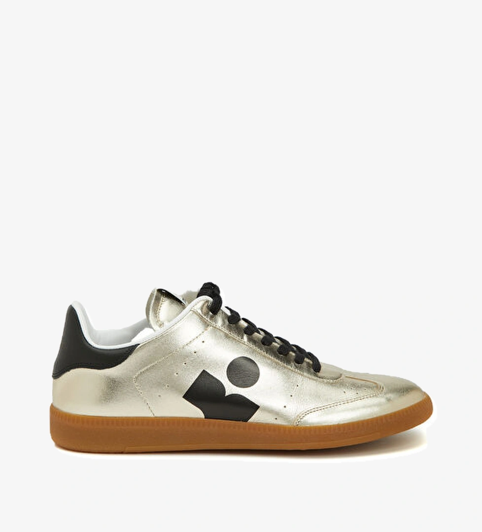 Gold Siyah Kadın Deri Sneaker - Görsel 1