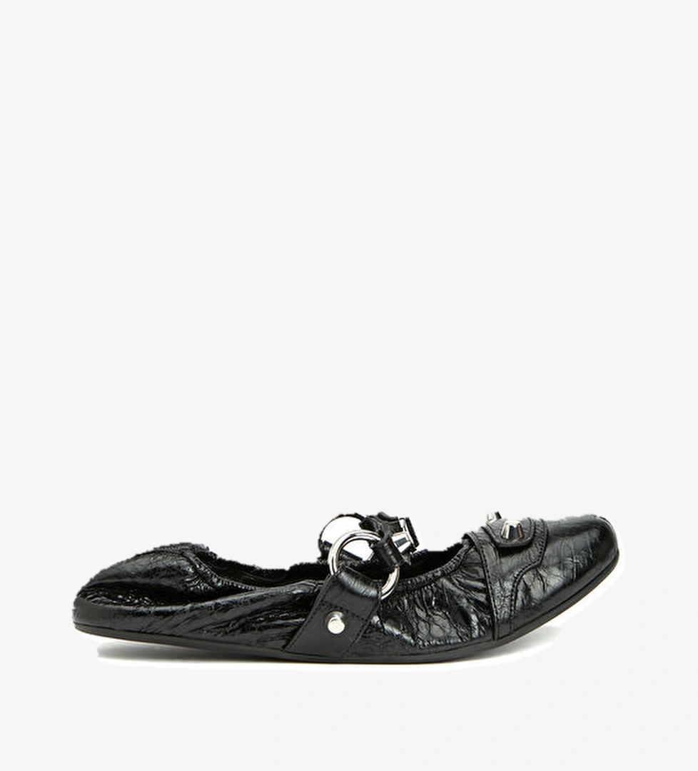 City Silver Siyah Deri Babet - Görsel 1