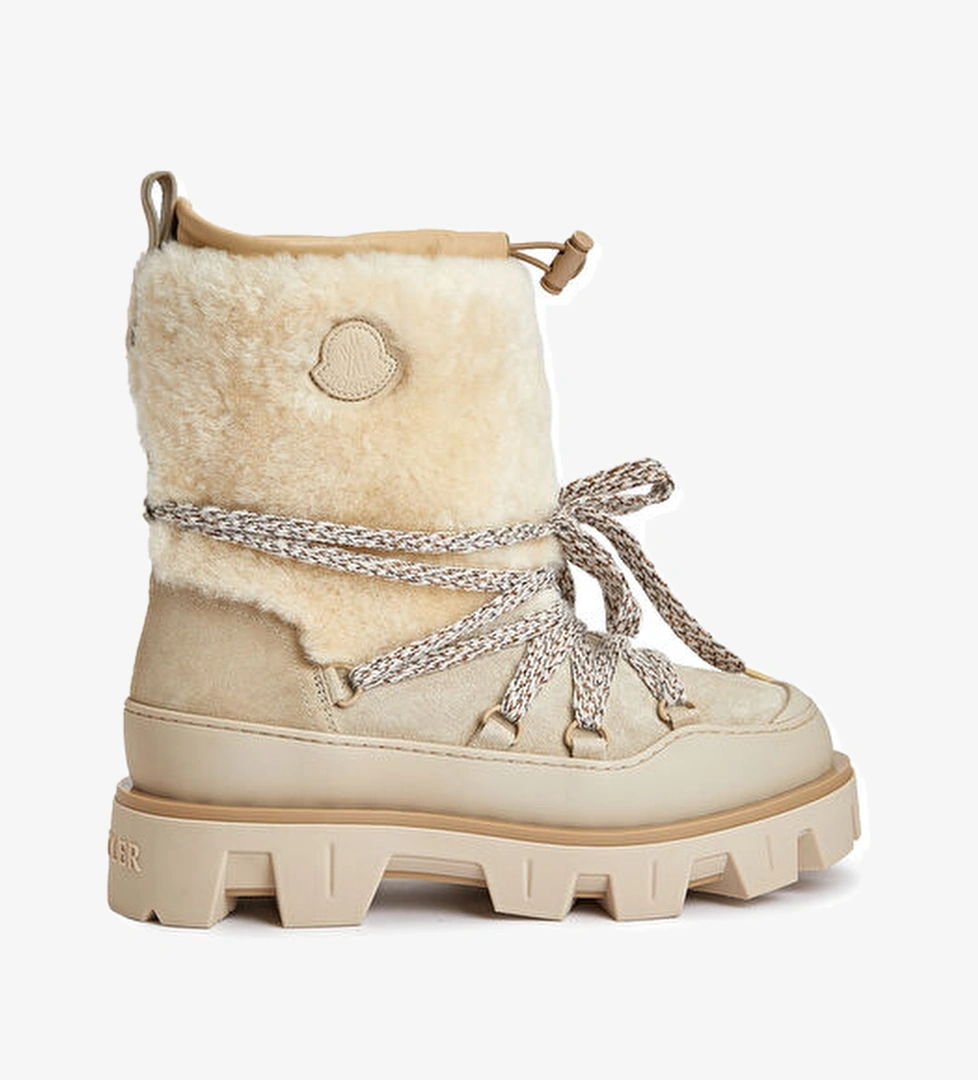 Moncler Peak Apres Bej Kadın Deri Kar Botu model görseli