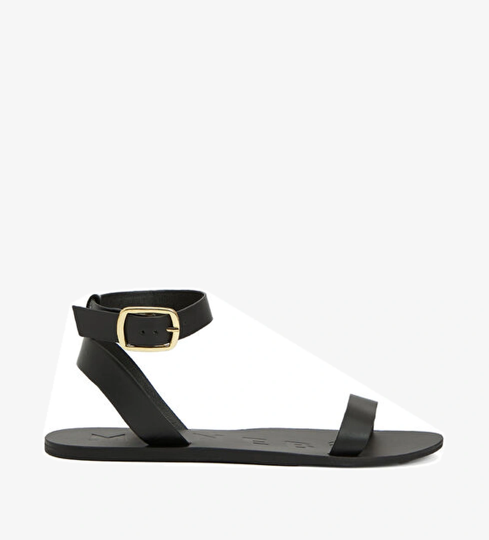 Manebi Siyah Kadın Deri Sandalet model görseli