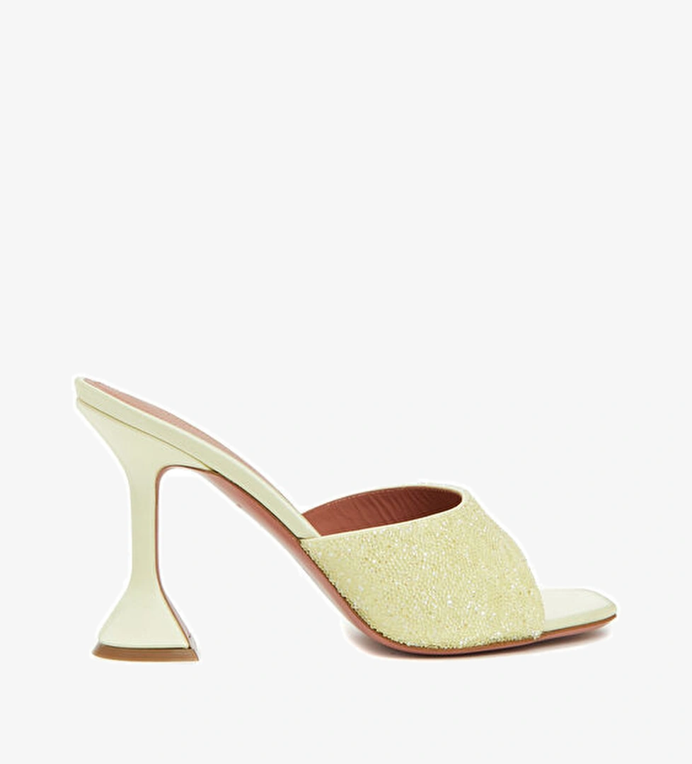 Amina Muaddi Lupita Sarı Kadın İpek Terlik model görseli