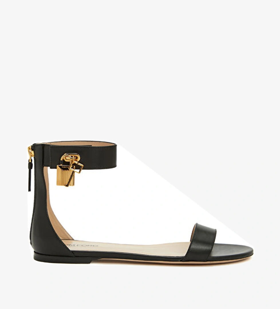 Tom Ford Siyah Kadın Deri Sandalet model görseli