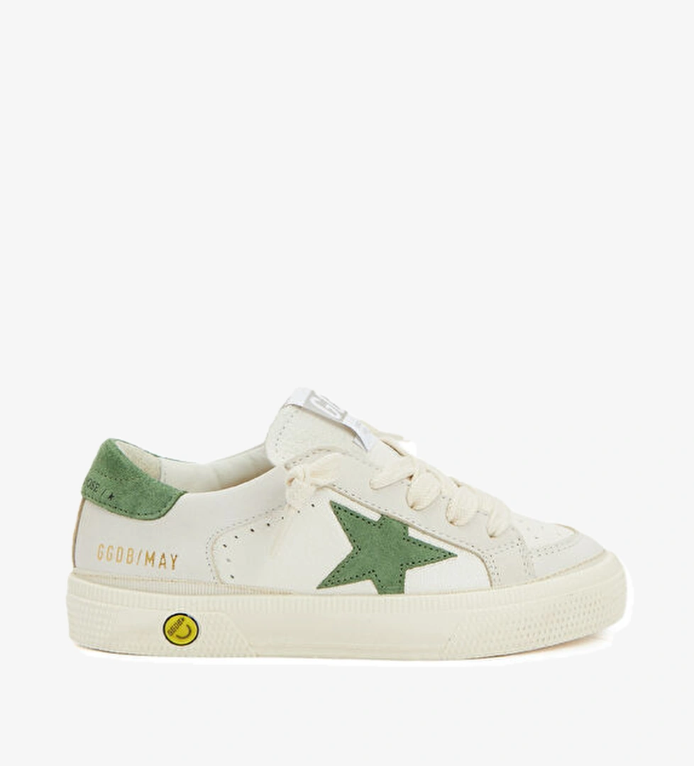 Golden Goose May Beyaz Unisex Çocuk Deri Sneaker model görseli