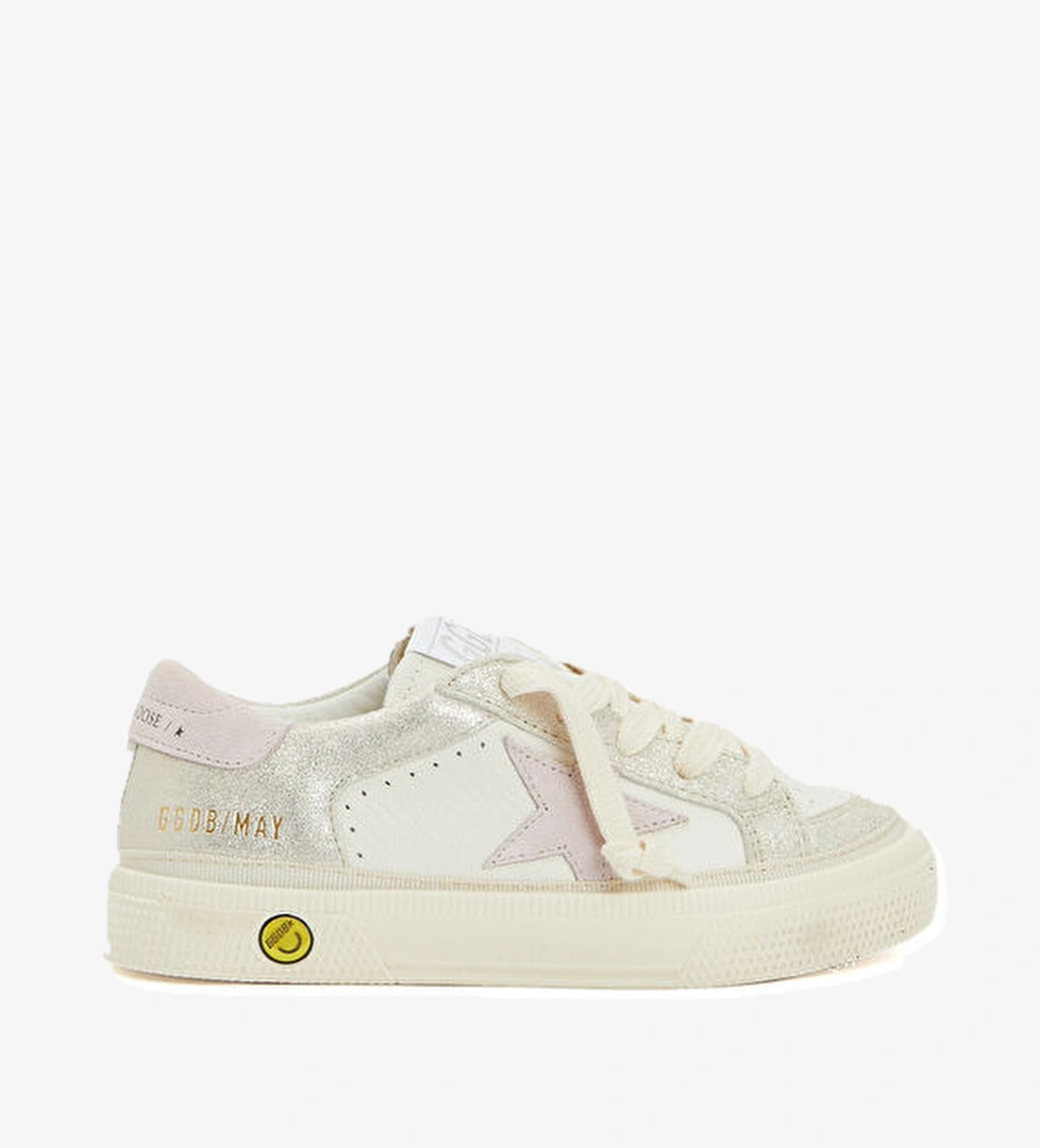 Golden Goose May Beyaz Unisex Çocuk Deri Sneaker model görseli