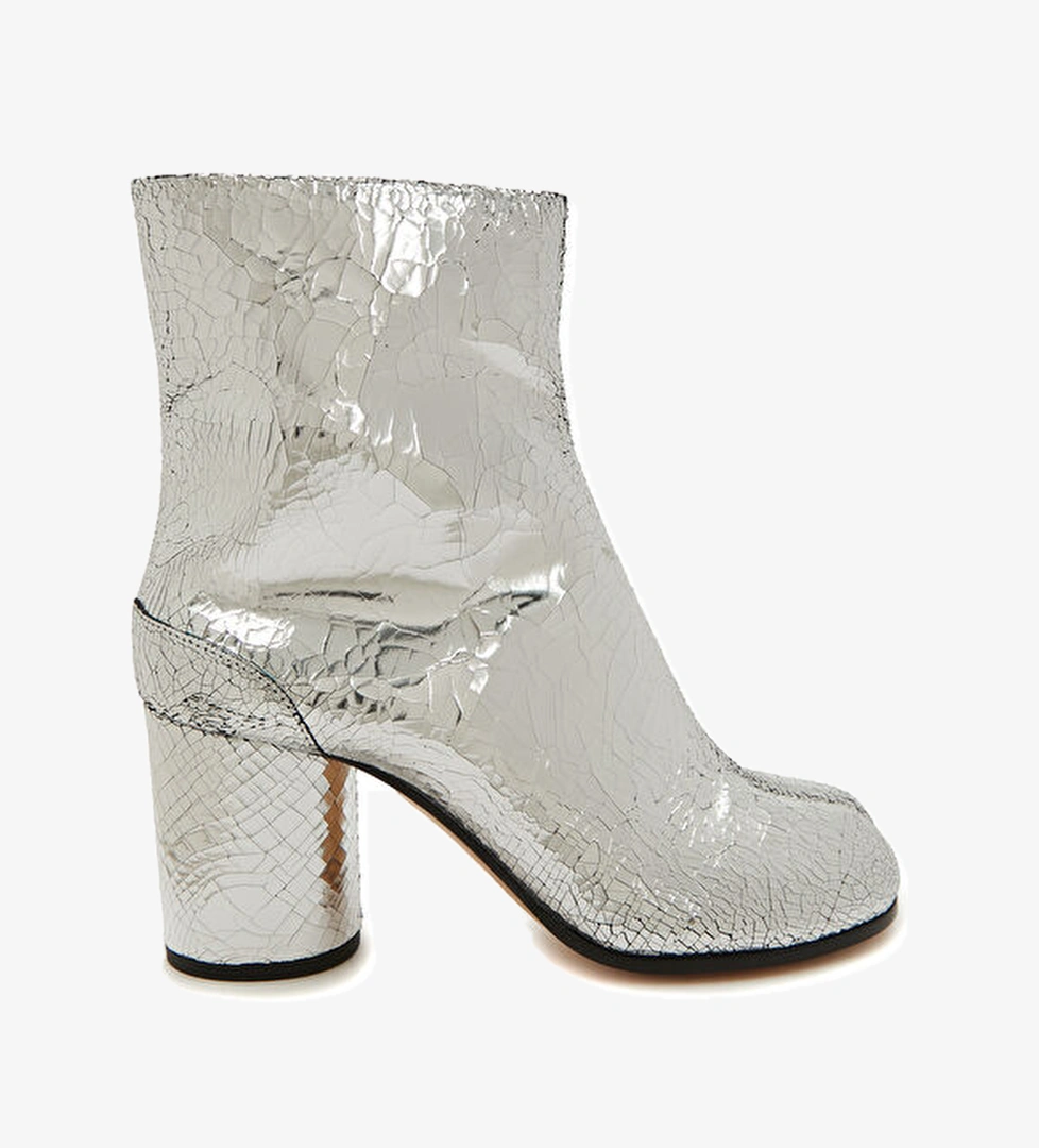 Maison Margiela Silver Topuklu Deri Bot model görseli