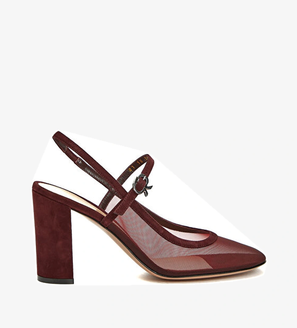 Gianvito Rossi Koyu Kırmızı Topuklu Ayakkabı model görseli