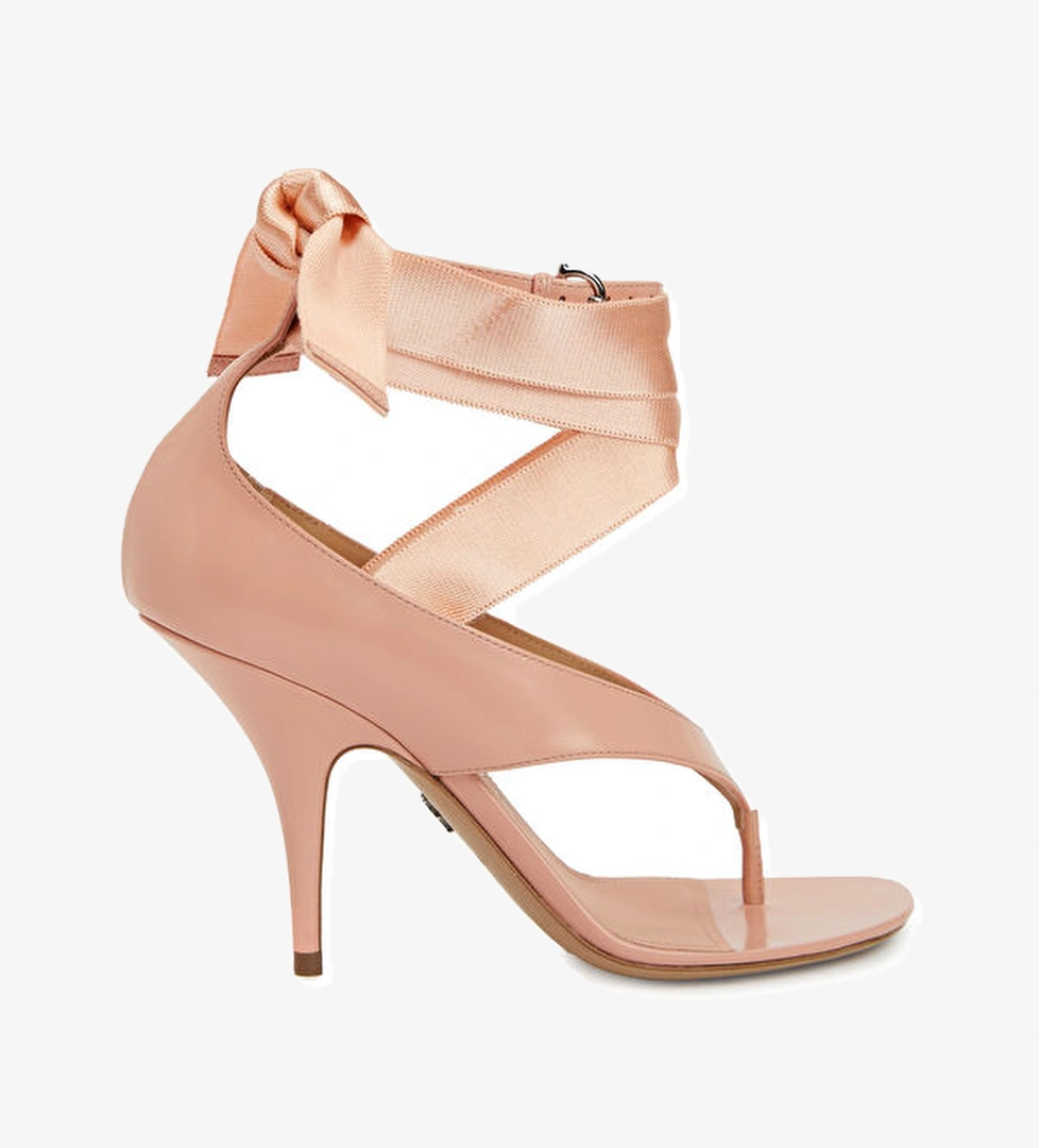 Ferragamo Pembe Topuklu Deri Sandalet model görseli