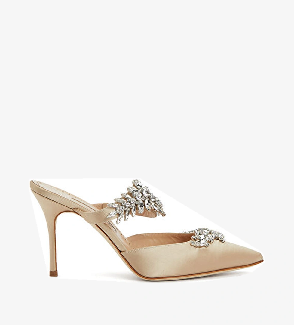 Manolo Blahnik Bej Gece Ayakkabısı model görseli