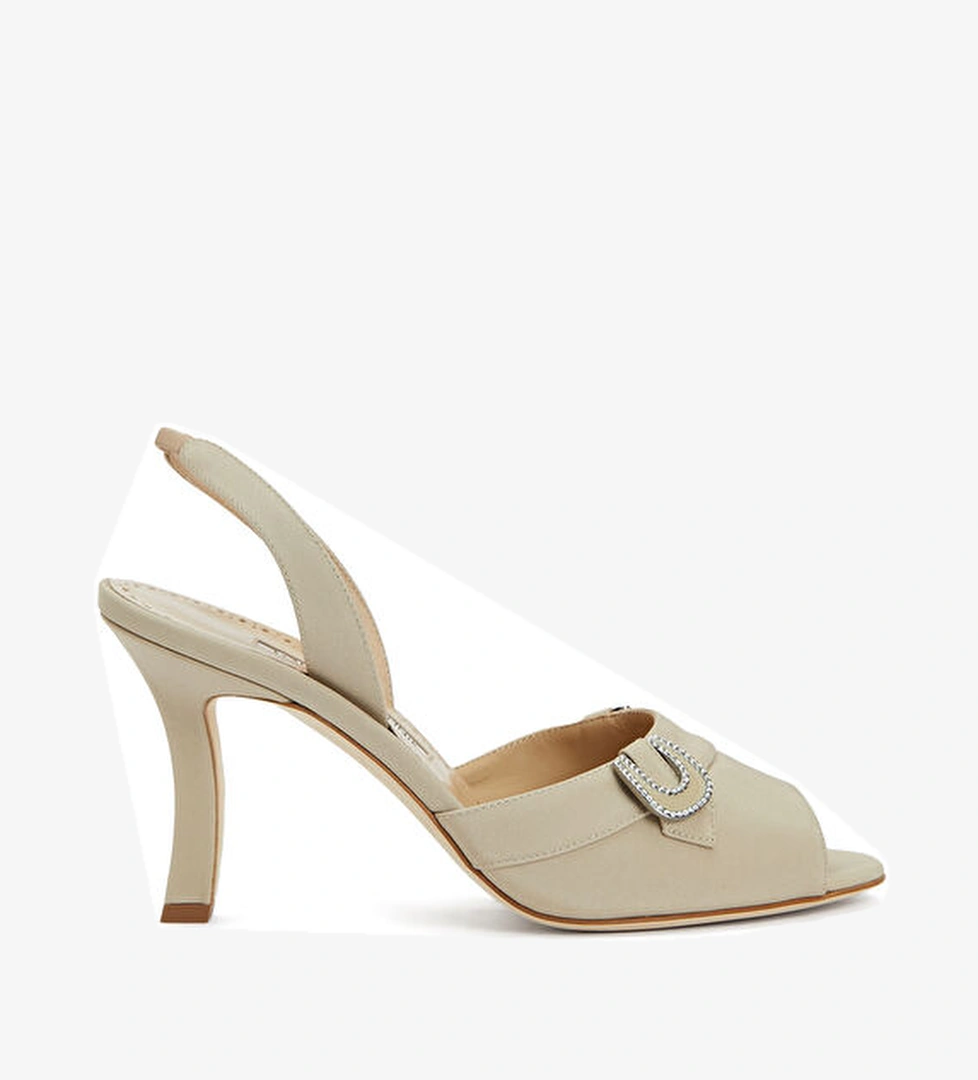 Manolo Blahnik Bej Kadın İpek Sandalet model görseli