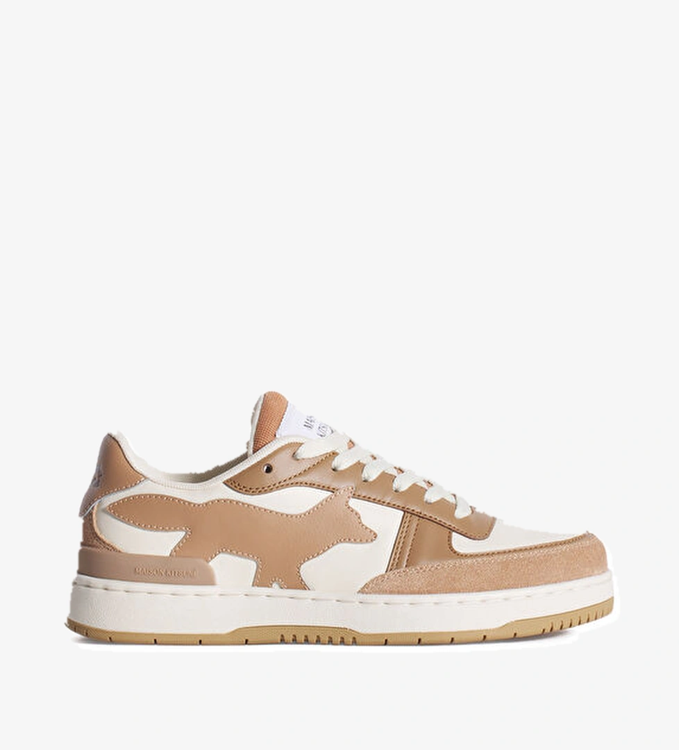 Beyaz Bej Kadın Deri Sneaker - Görsel 1