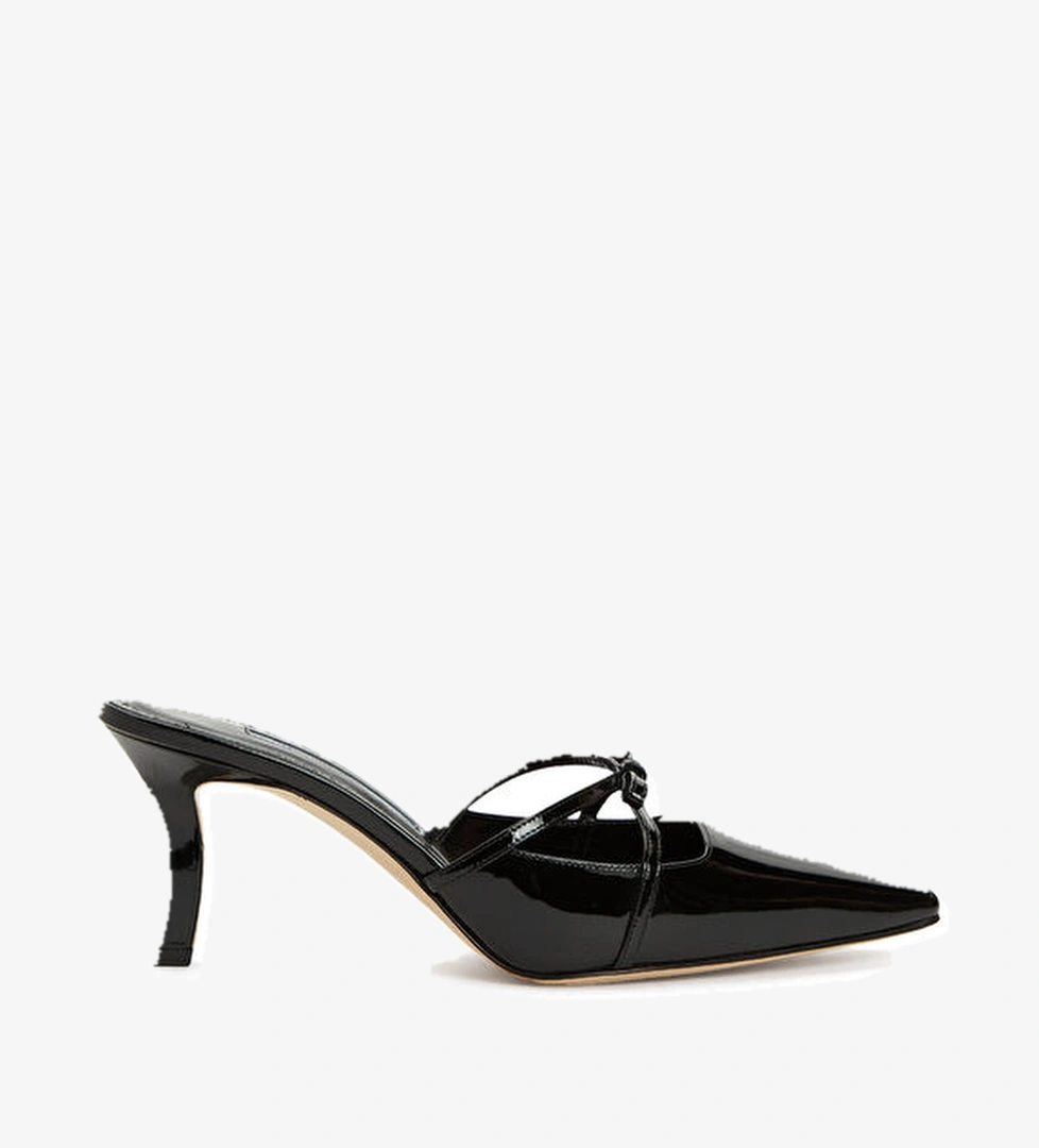 Siyah Kadın Deri Terlik - Görsel 1