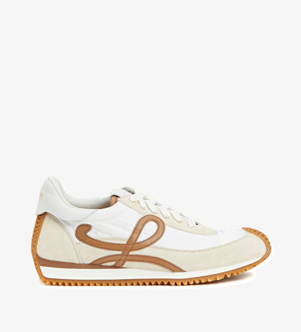Loewe Flow Runner 2 Kahverengi Beyaz Kadın Deri Sneaker model görseli