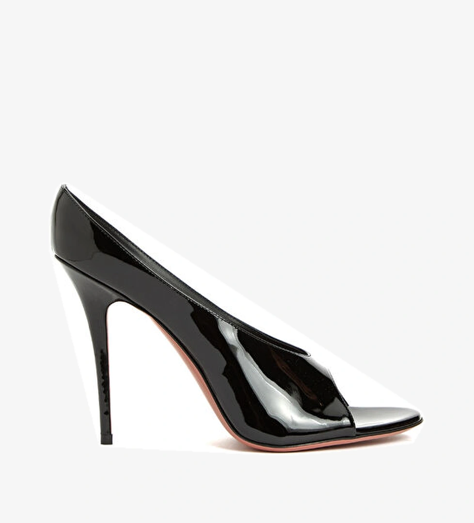 Amina Muaddi Anok Siyah Kadın Deri Terlik model görseli