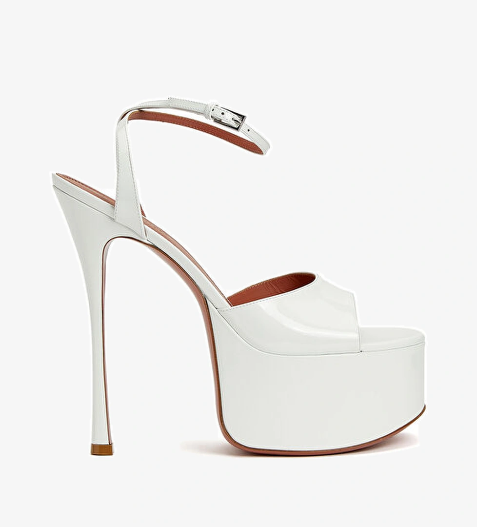 Amina Muaddi Aya Beyaz Kadın Deri Sandalet model görseli