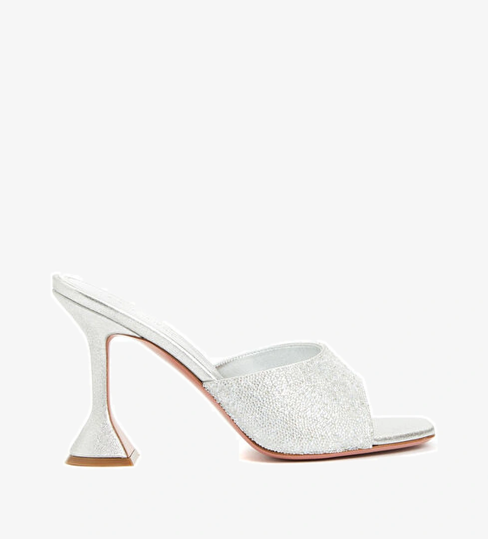 Amina Muaddi Lupita Silver Kadın Deri Terlik model görseli