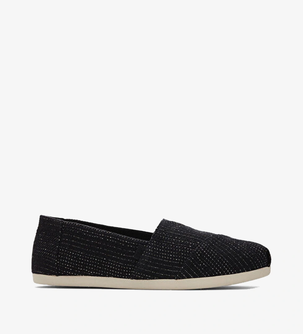 Alpargata Classic Metallic Linen Stripe Siyah Kadın Espadril Ayakkabı