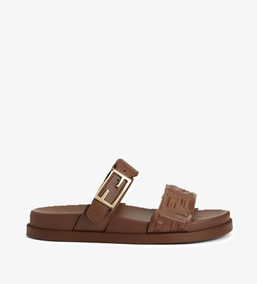 Fendi Kahverengi Kadın Deri Terlik model görseli