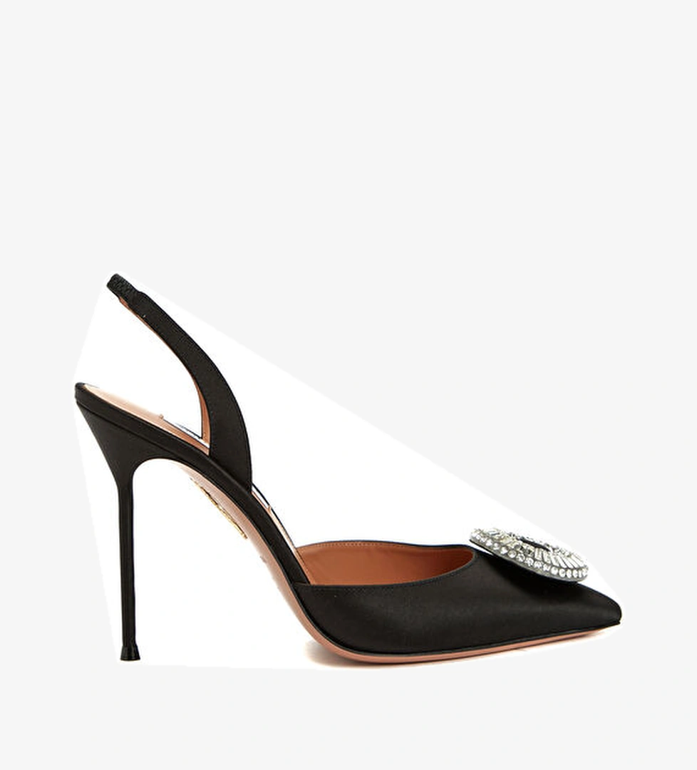 Aquazzura Crystal Hoop Siyah Stiletto model görseli