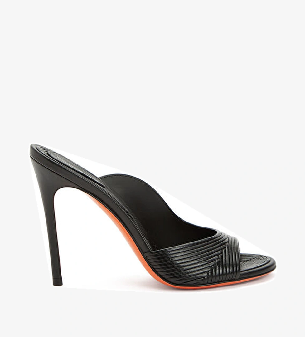 Santoni Siyah Kadın Deri Terlik model görseli